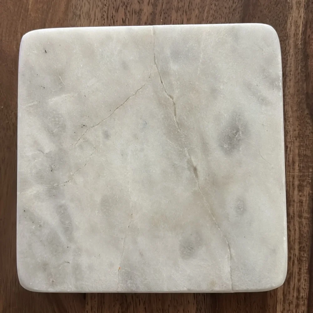 Square White Marble Coasters